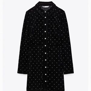 Zara velvet rhinestone holiday dress NWT